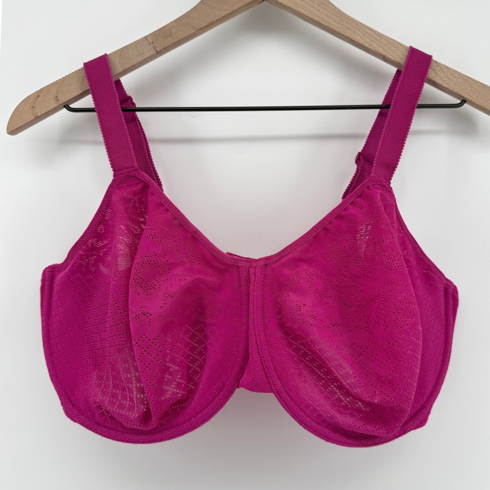 Wacoal 857210 Visual Effects Minimizer Bra Magenta Pink 38H Full Coverage